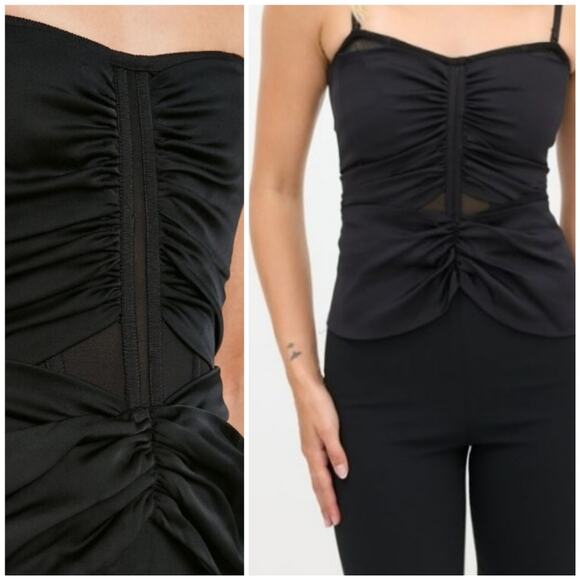 JONATHAN SIMKHAI Ruched‎ Strapless Jumpsuit Size 4 Black Minimalist Formal - Picture 6 of 16